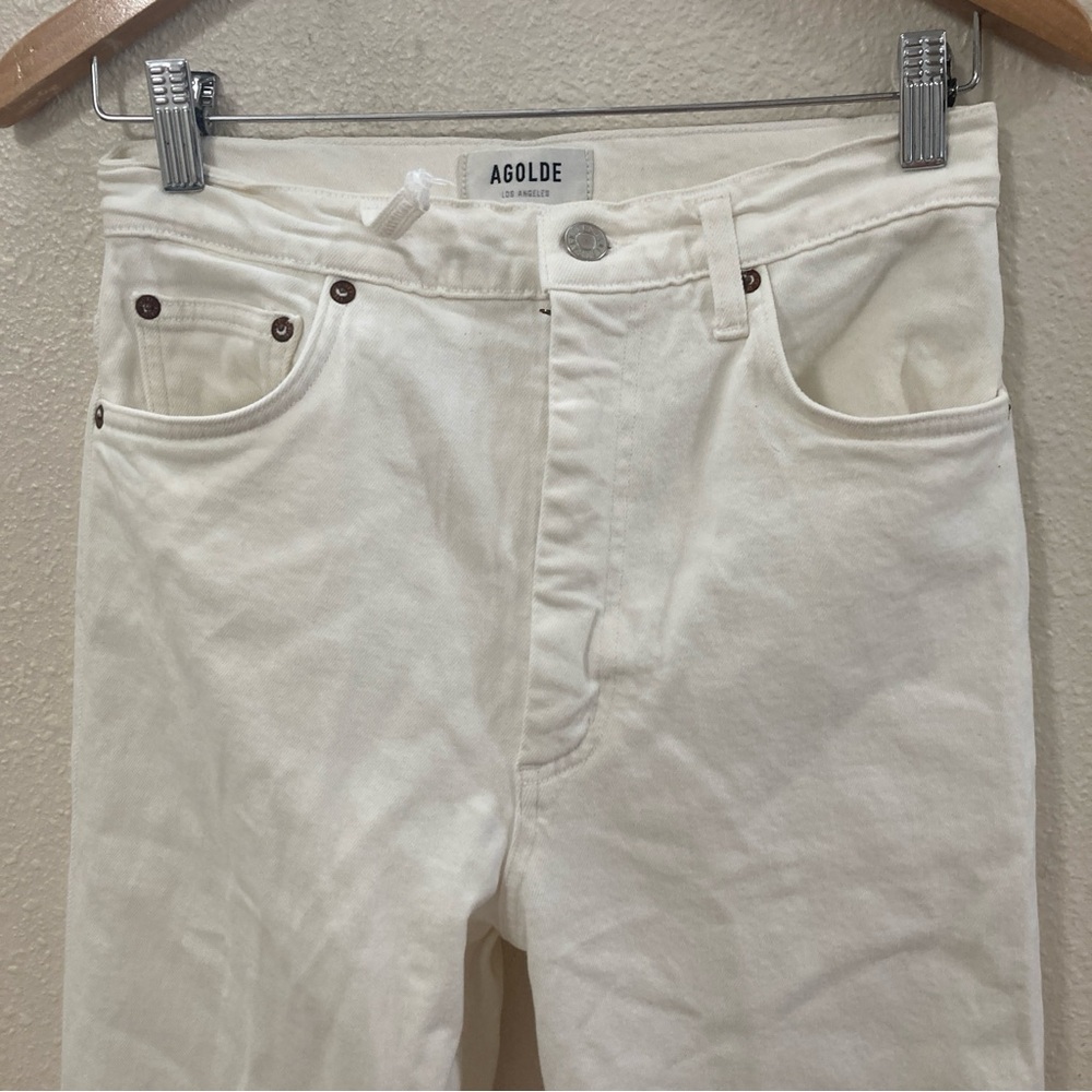 Agolde Los Angeles Women’s Jeans Demin Straight Cream Size 28 - Picture 2 of 16